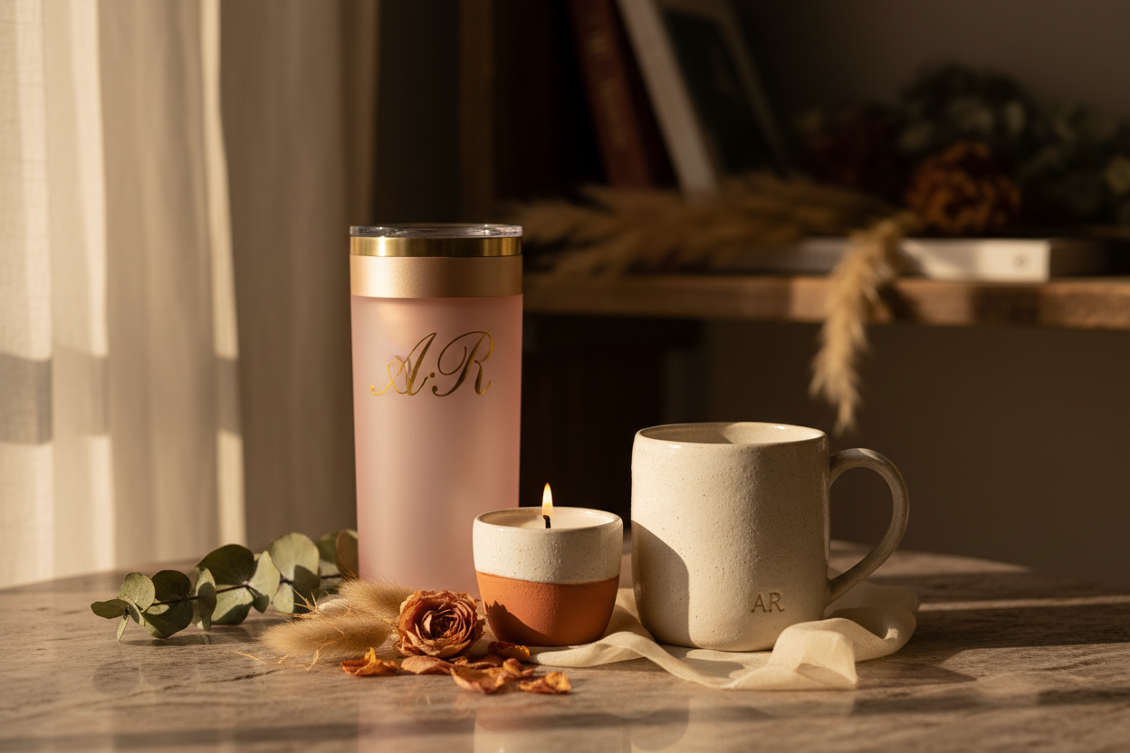 Tumblers, Mugs, and Candles