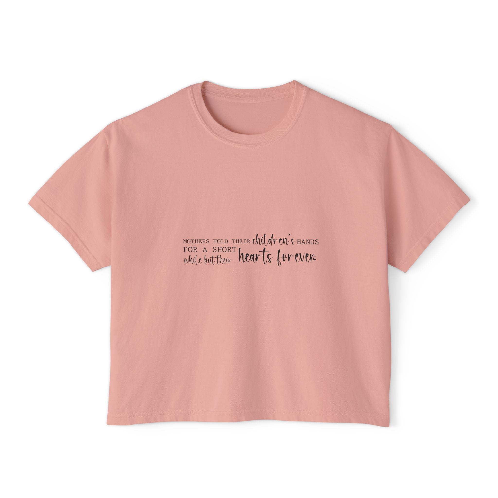 Women's Boxy Tee — Subtle Handwritten Quote Cropped Tee