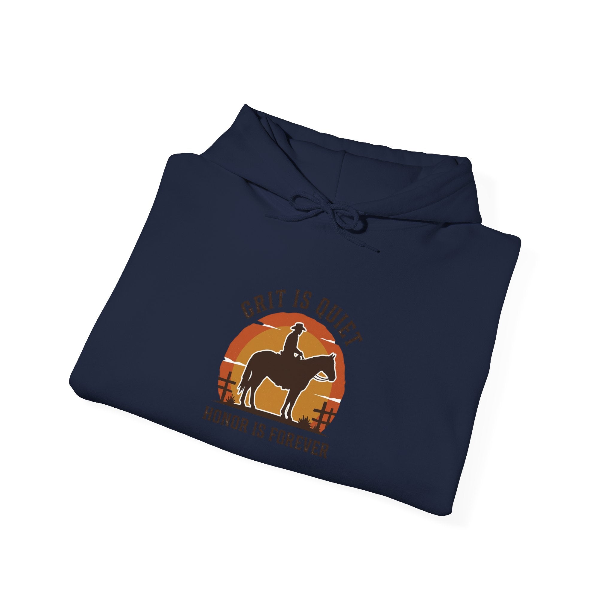 Grit Is Quiet Cowboy Hoodie | Western, Americana, Vintage Frontier