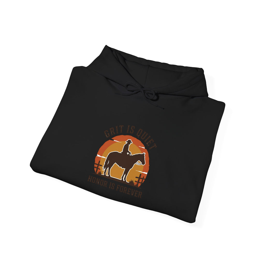Grit Is Quiet Cowboy Hoodie | Western, Americana, Vintage Frontier