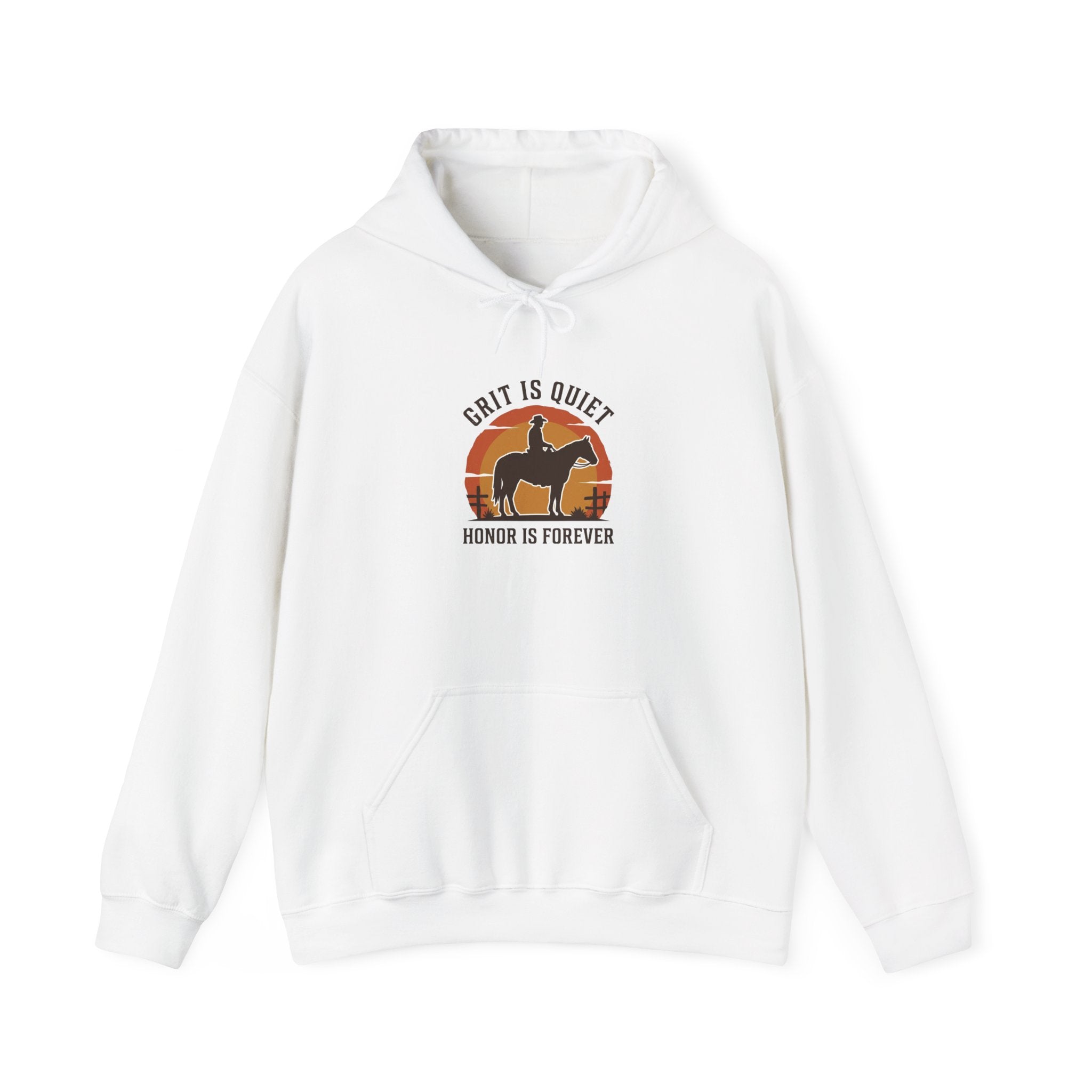 Grit Is Quiet Cowboy Hoodie | Western, Americana, Vintage Frontier