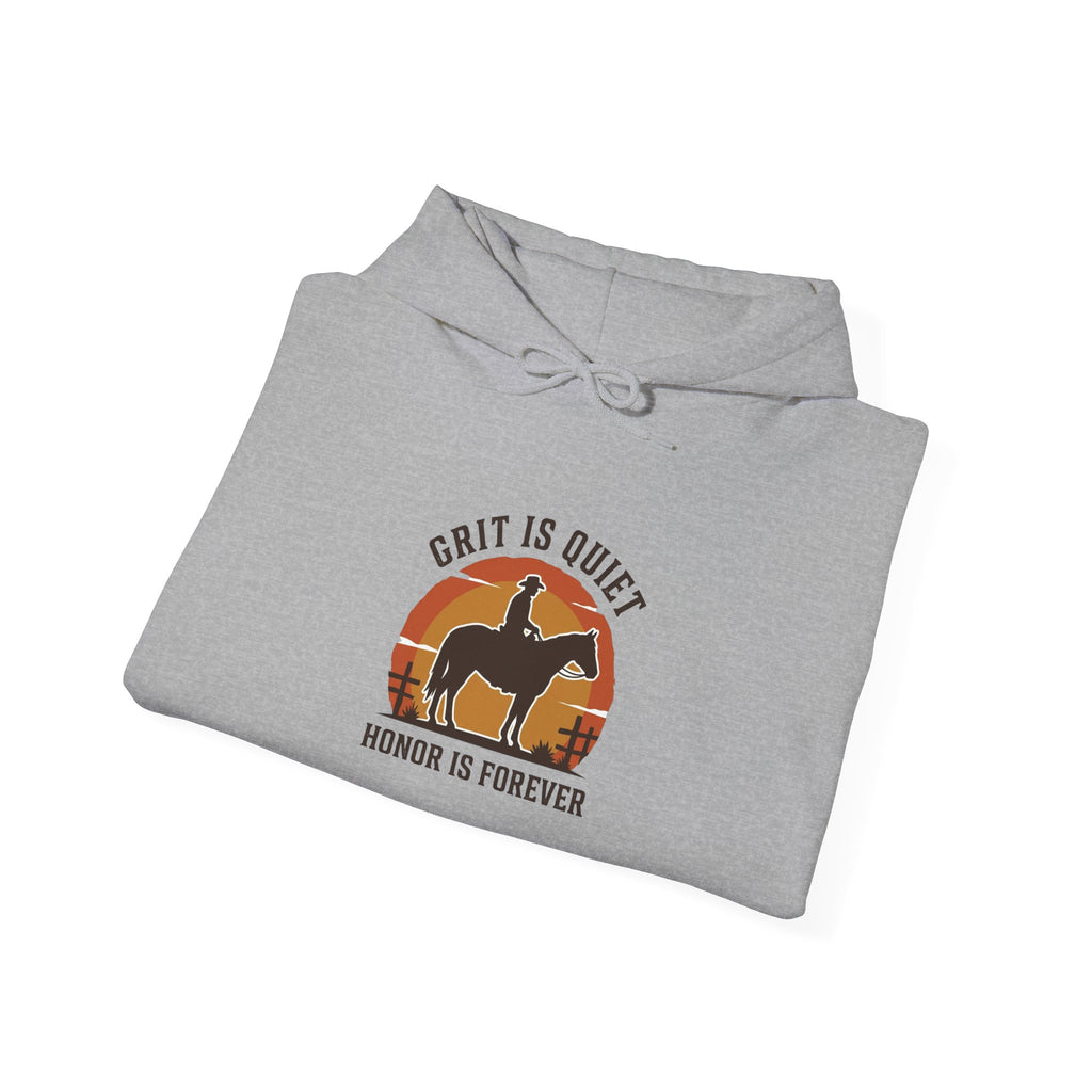 Grit Is Quiet Cowboy Hoodie | Western, Americana, Vintage Frontier
