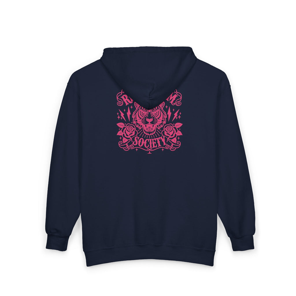 Zip Hoodie — 'Rebel Moms Do It Better' Retro Skull Graphic
