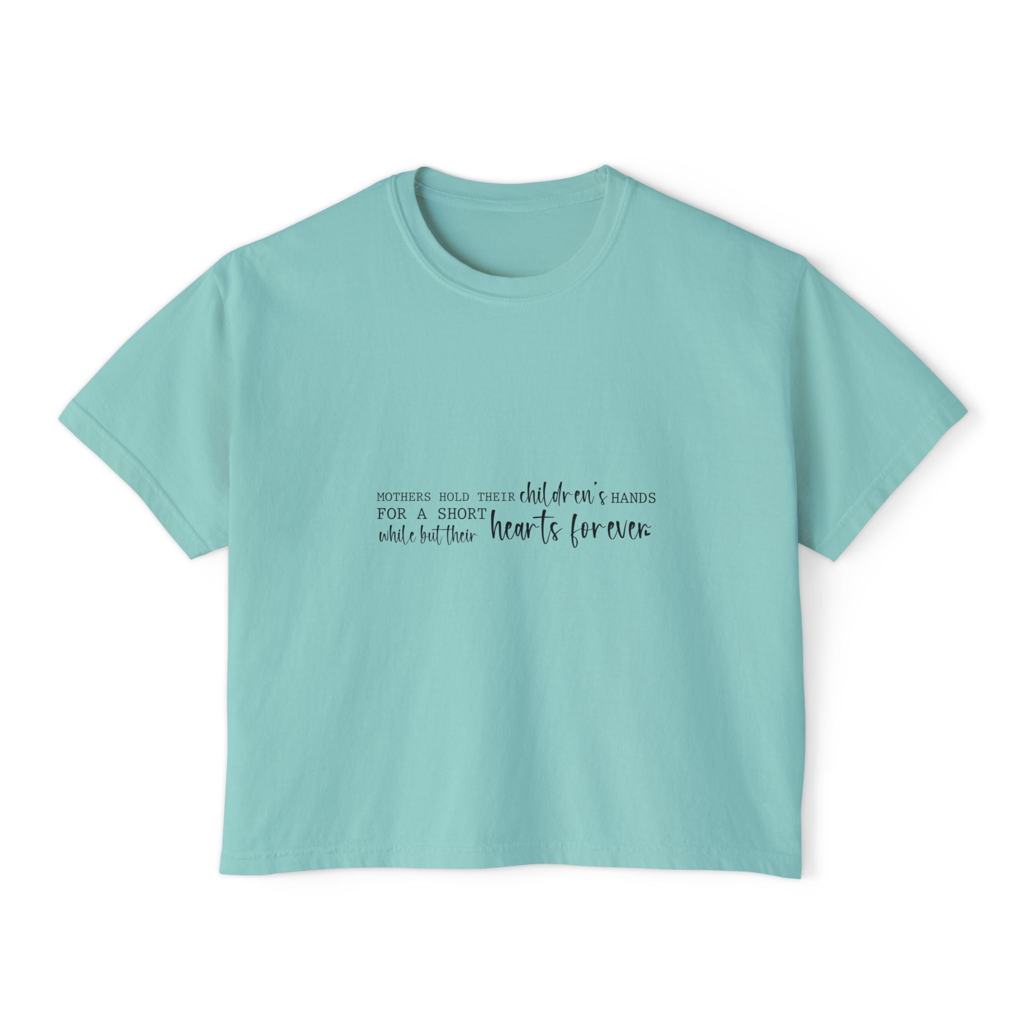 Women's Boxy Tee — Subtle Handwritten Quote Cropped Tee