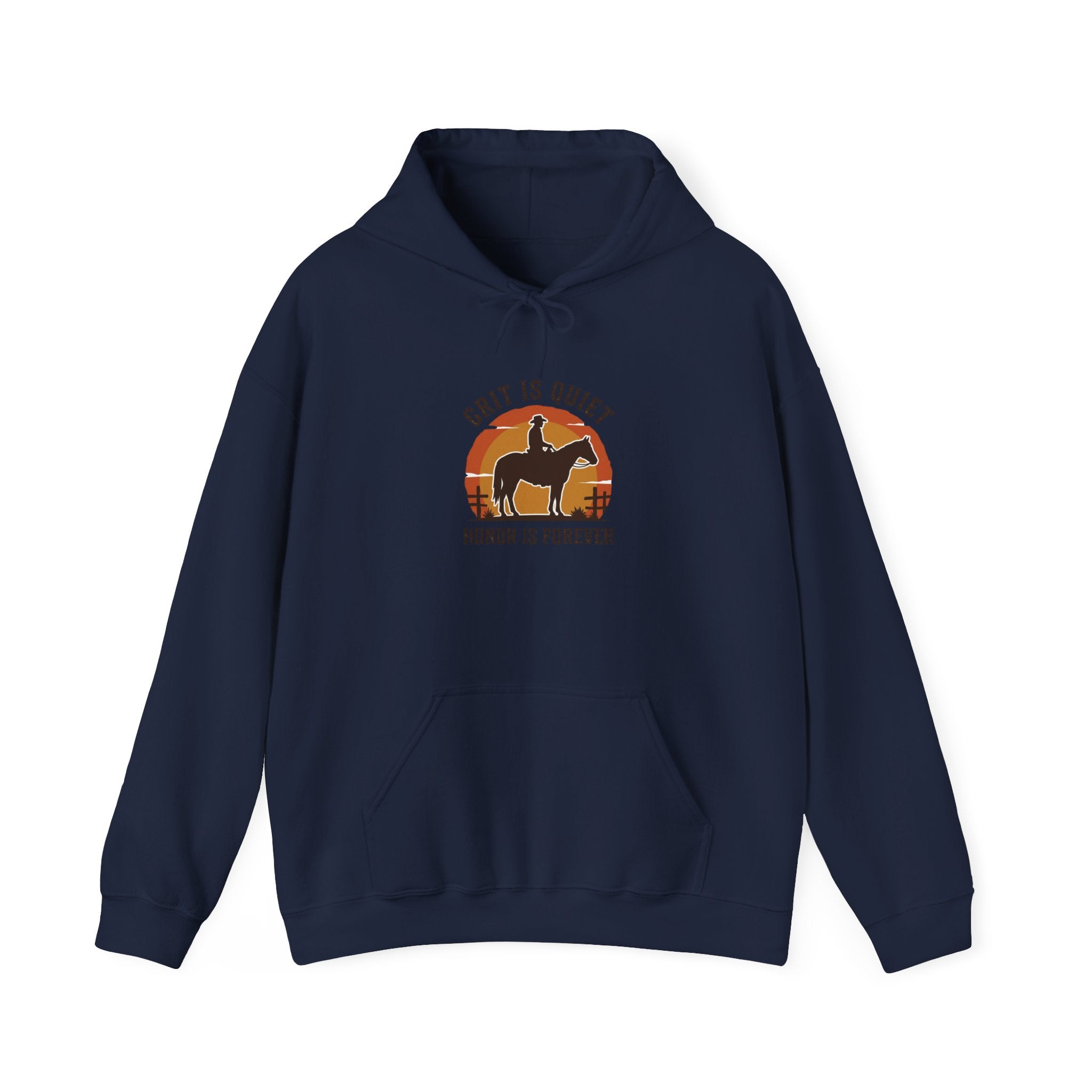 Grit Is Quiet Cowboy Hoodie | Western, Americana, Vintage Frontier