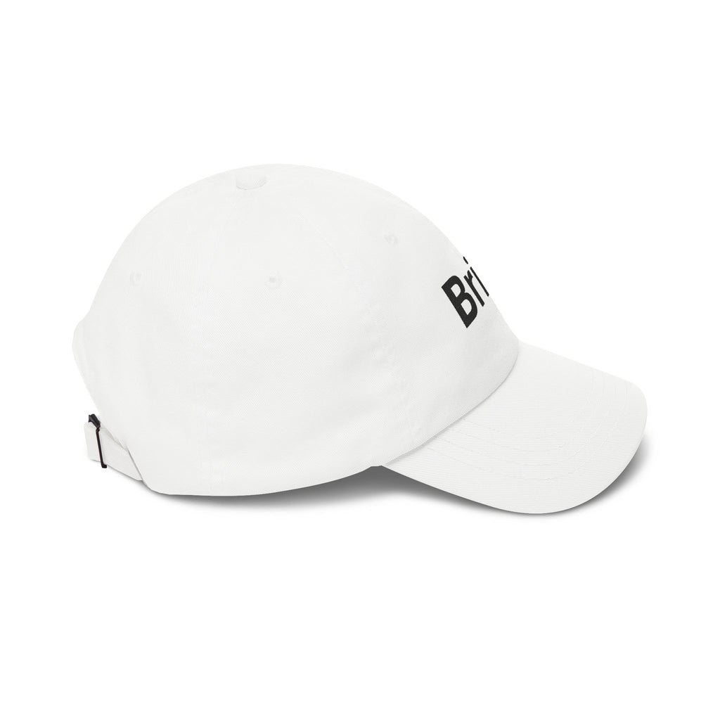Bride Dad Cap — White Embroidered "Bride" Baseball Hat for Bachelorette & Wedding