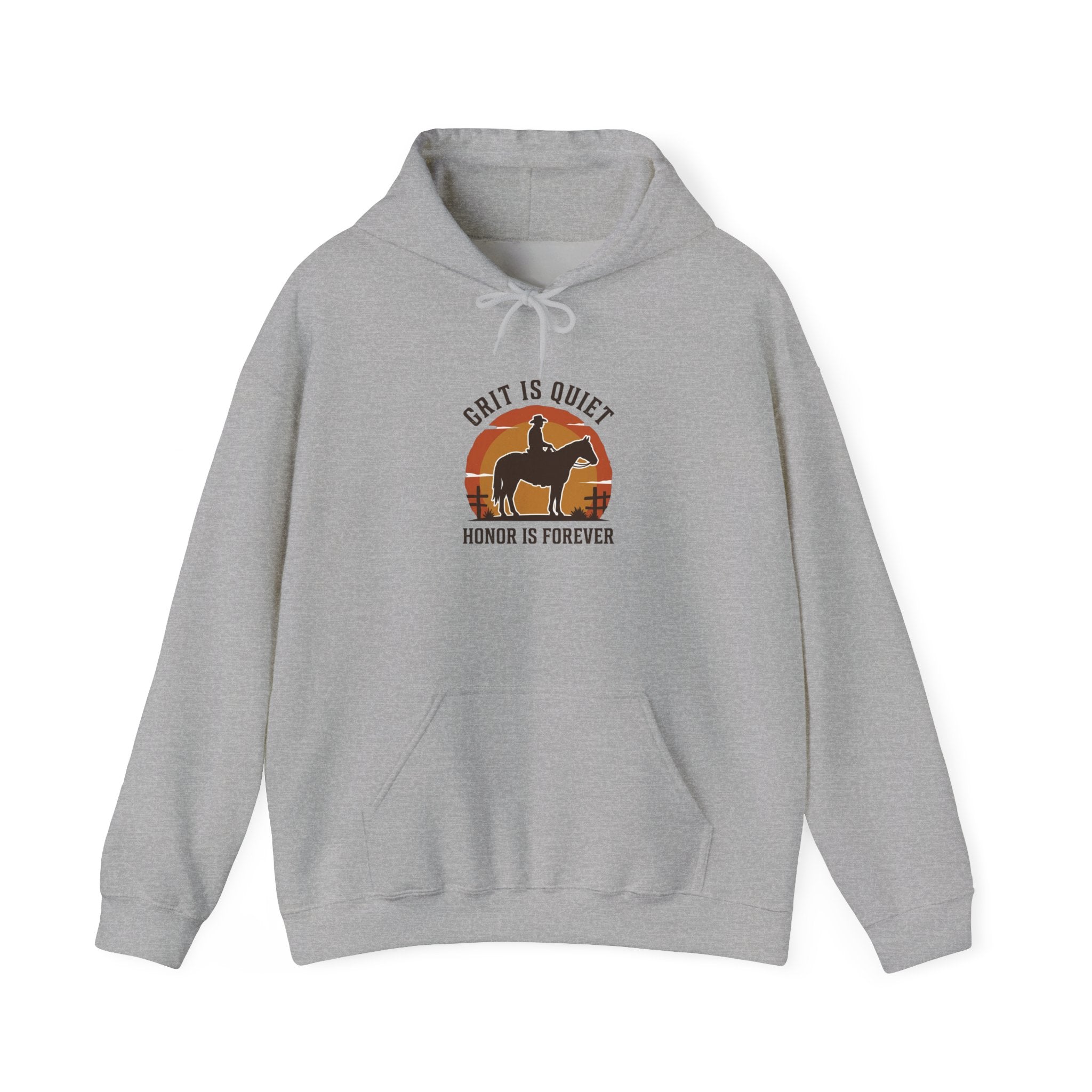 Grit Is Quiet Cowboy Hoodie | Western, Americana, Vintage Frontier