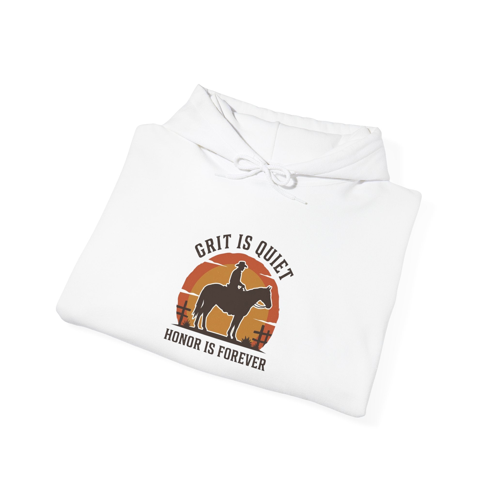 Grit Is Quiet Cowboy Hoodie | Western, Americana, Vintage Frontier