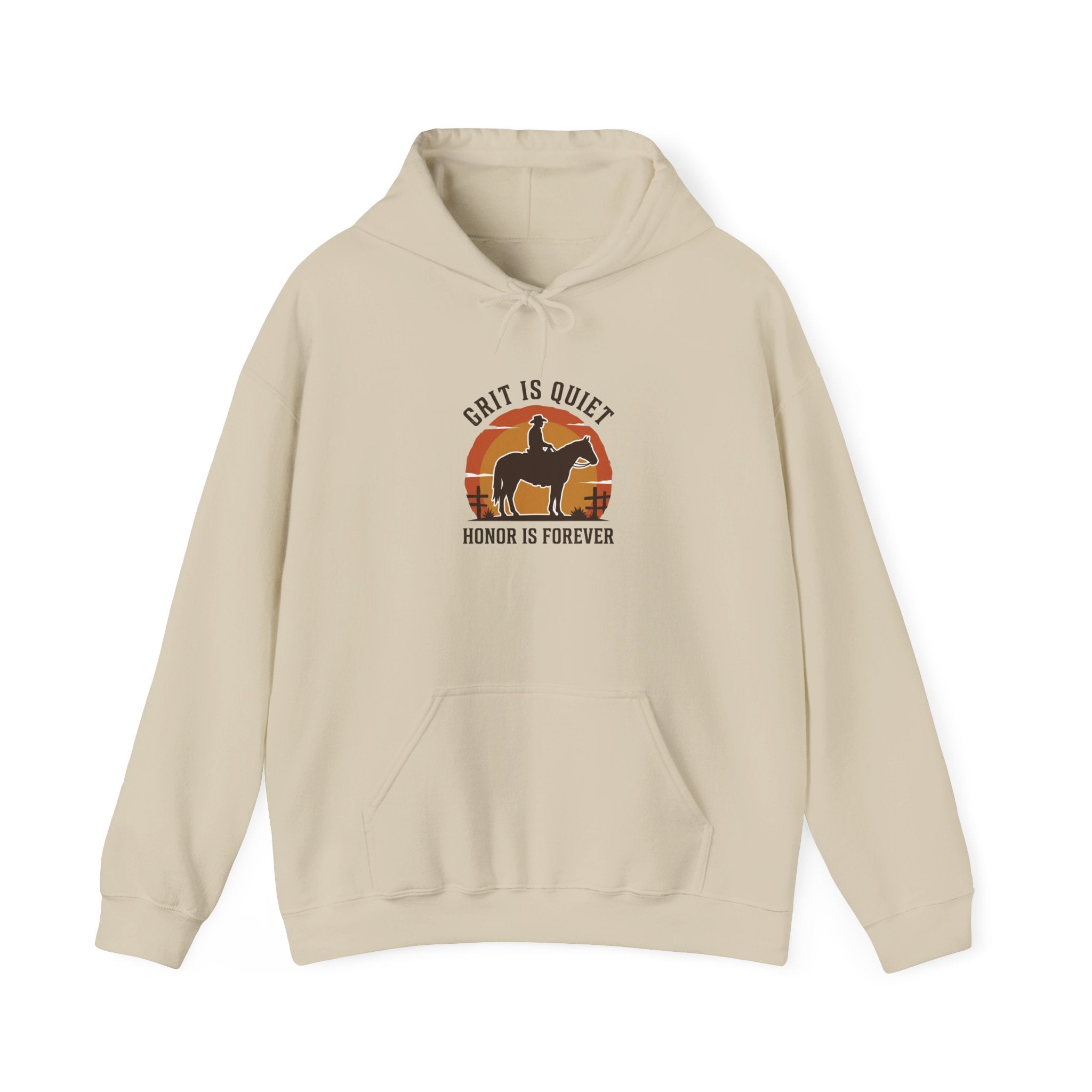Grit Is Quiet Cowboy Hoodie | Western, Americana, Vintage Frontier