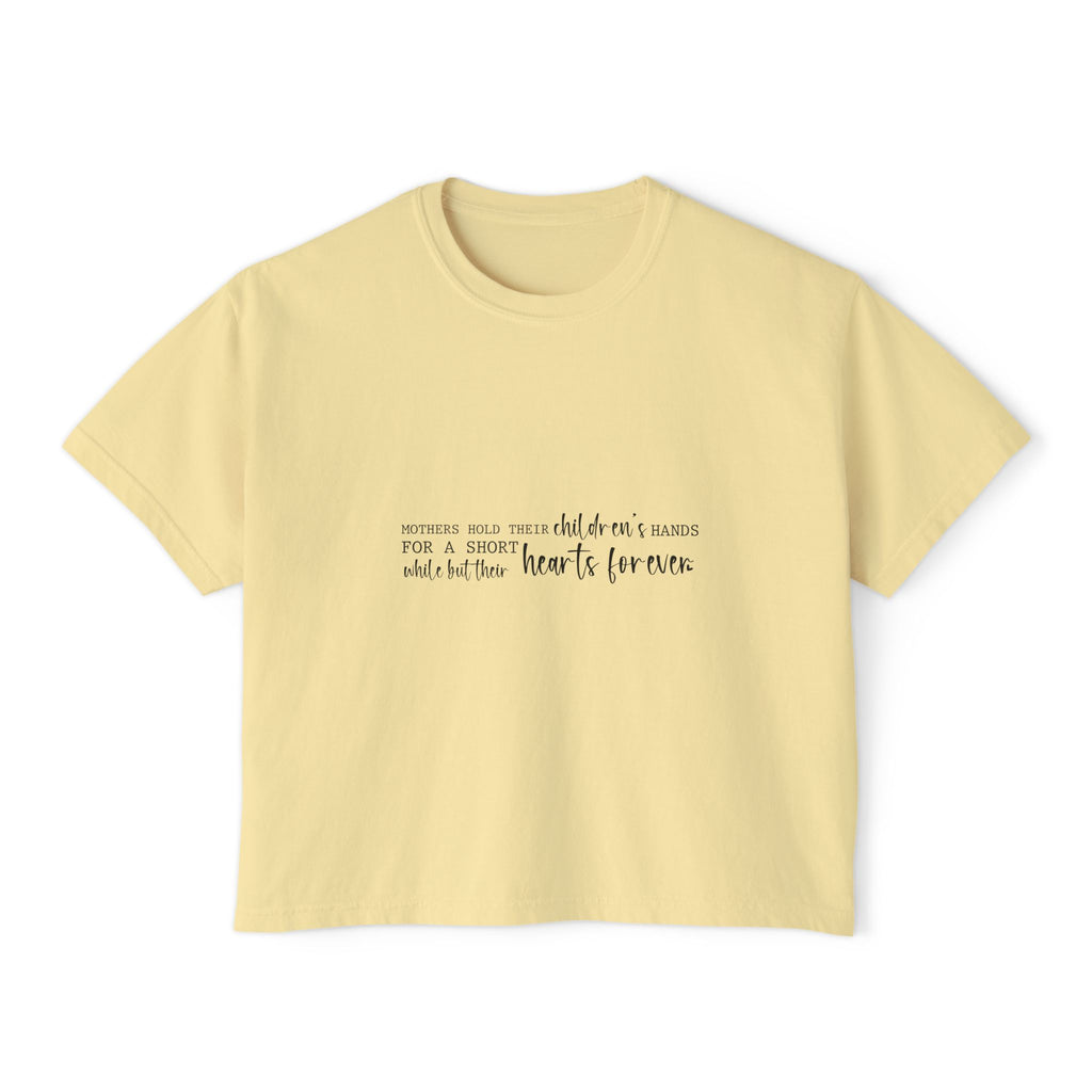 Women's Boxy Tee — Subtle Handwritten Quote Cropped Tee