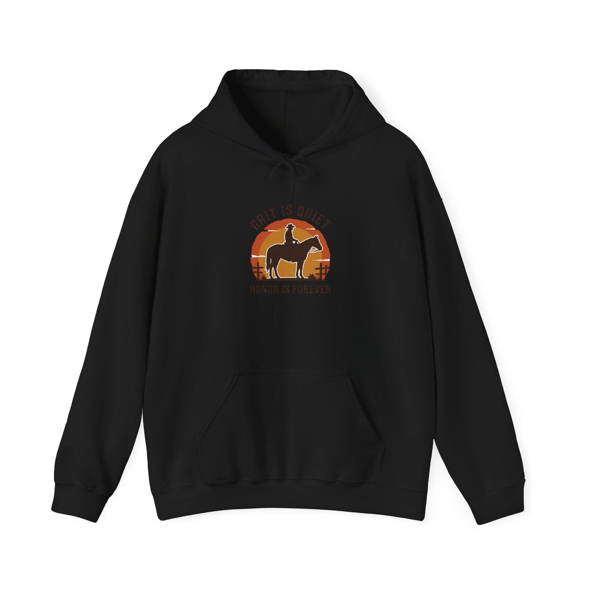 Grit Is Quiet Cowboy Hoodie | Western, Americana, Vintage Frontier
