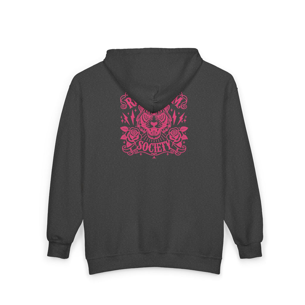 Zip Hoodie — 'Rebel Moms Do It Better' Retro Skull Graphic