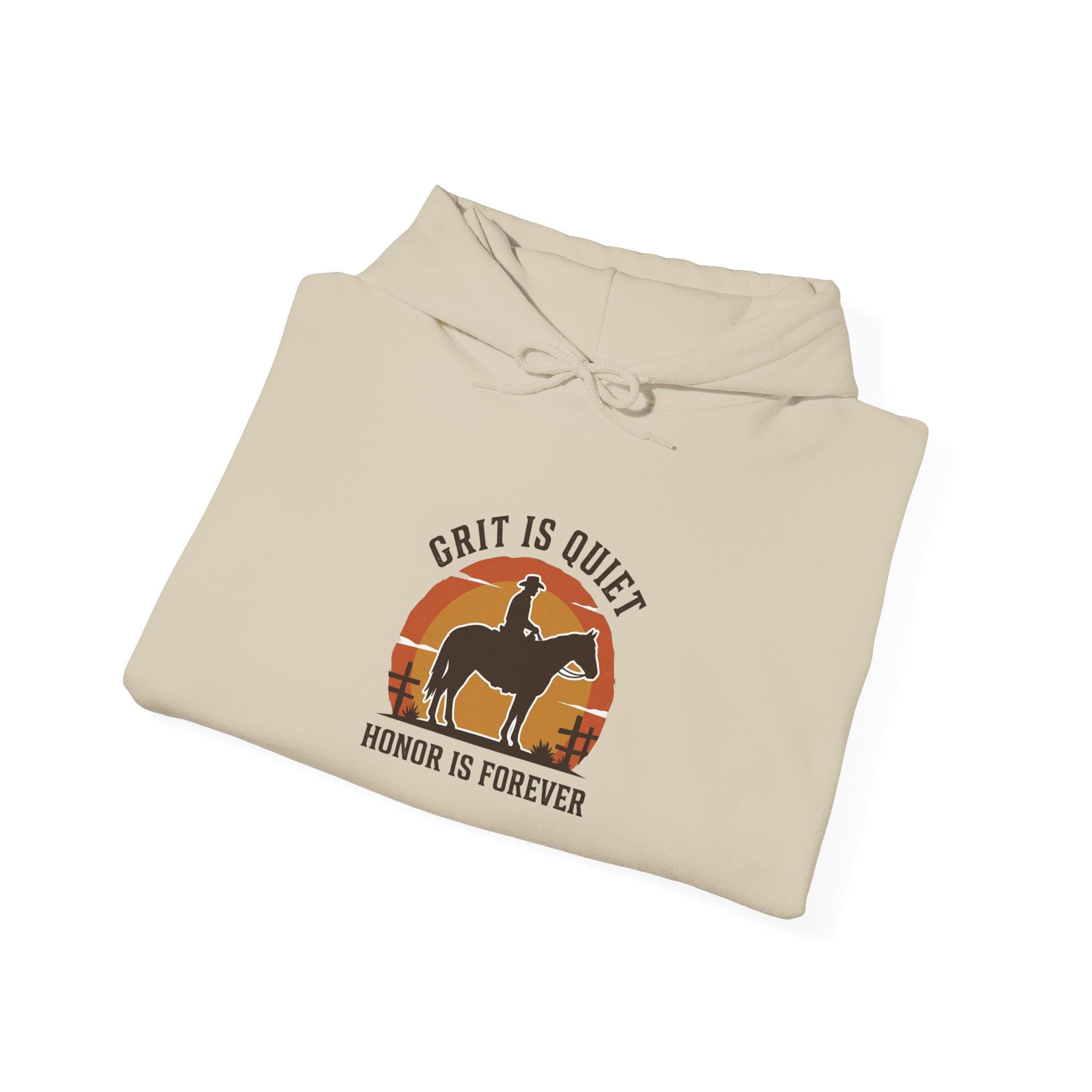 Grit Is Quiet Cowboy Hoodie | Western, Americana, Vintage Frontier