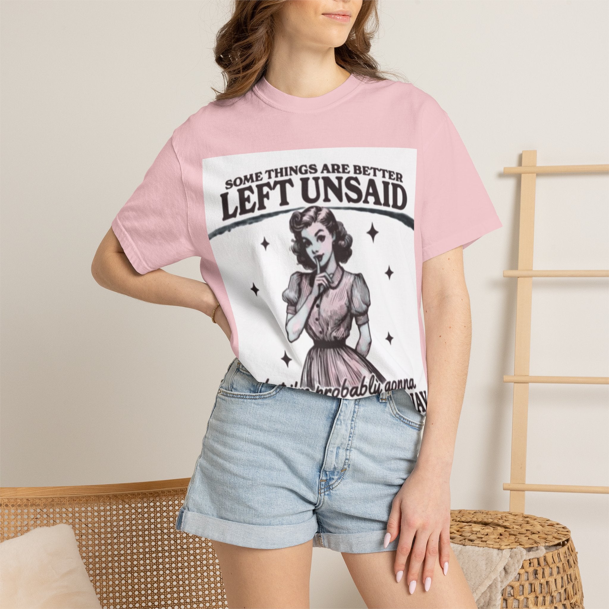 Vintage-Inspired Graphic T-Shirt – "Some Things Are Better Left Unsaid" Sassy Retro Tee