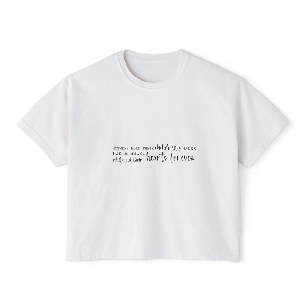 Women's Boxy Tee — Subtle Handwritten Quote Cropped Tee