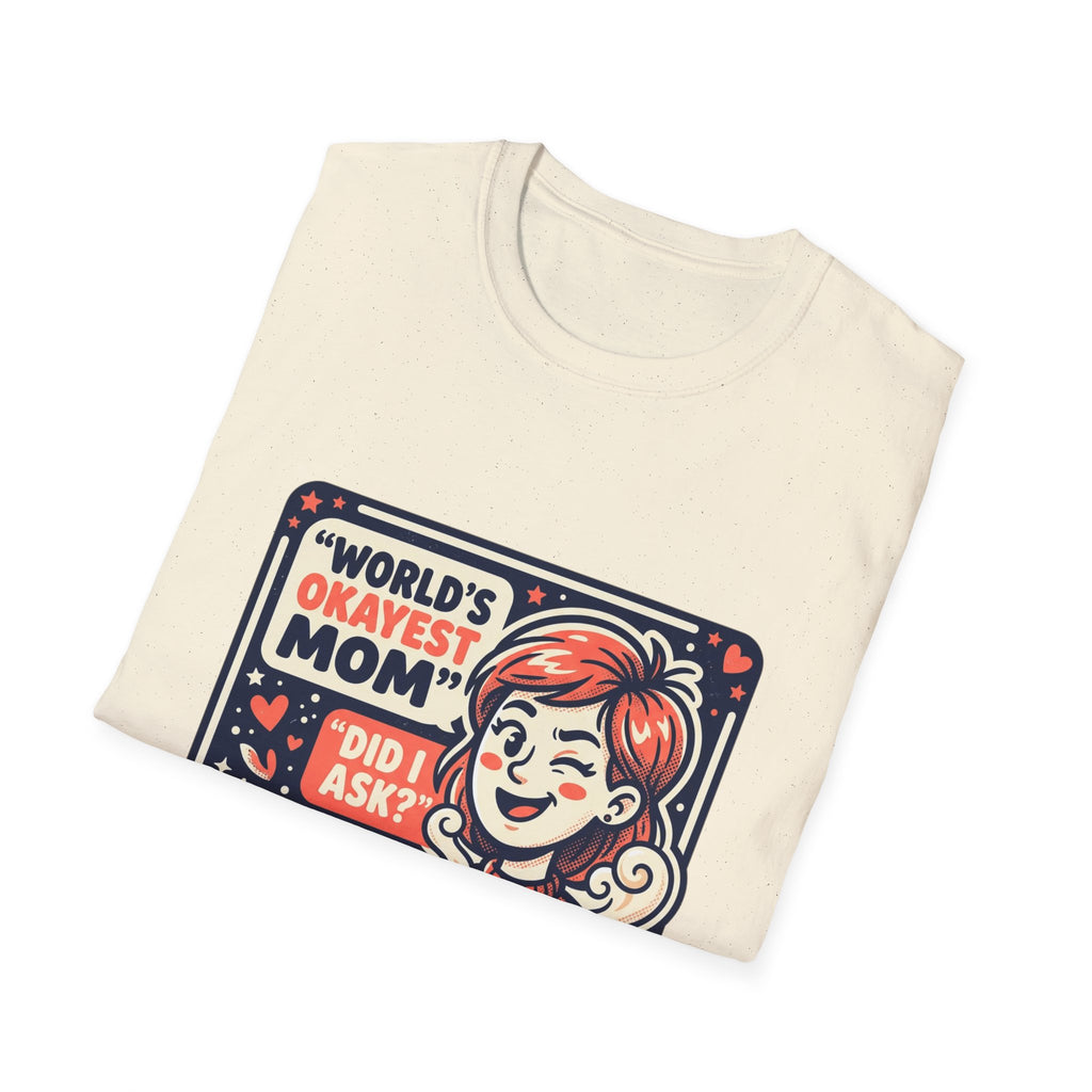 Mom T-Shirt — "World's Okayest Mom" Coffee & Cuddles Graphic Tee