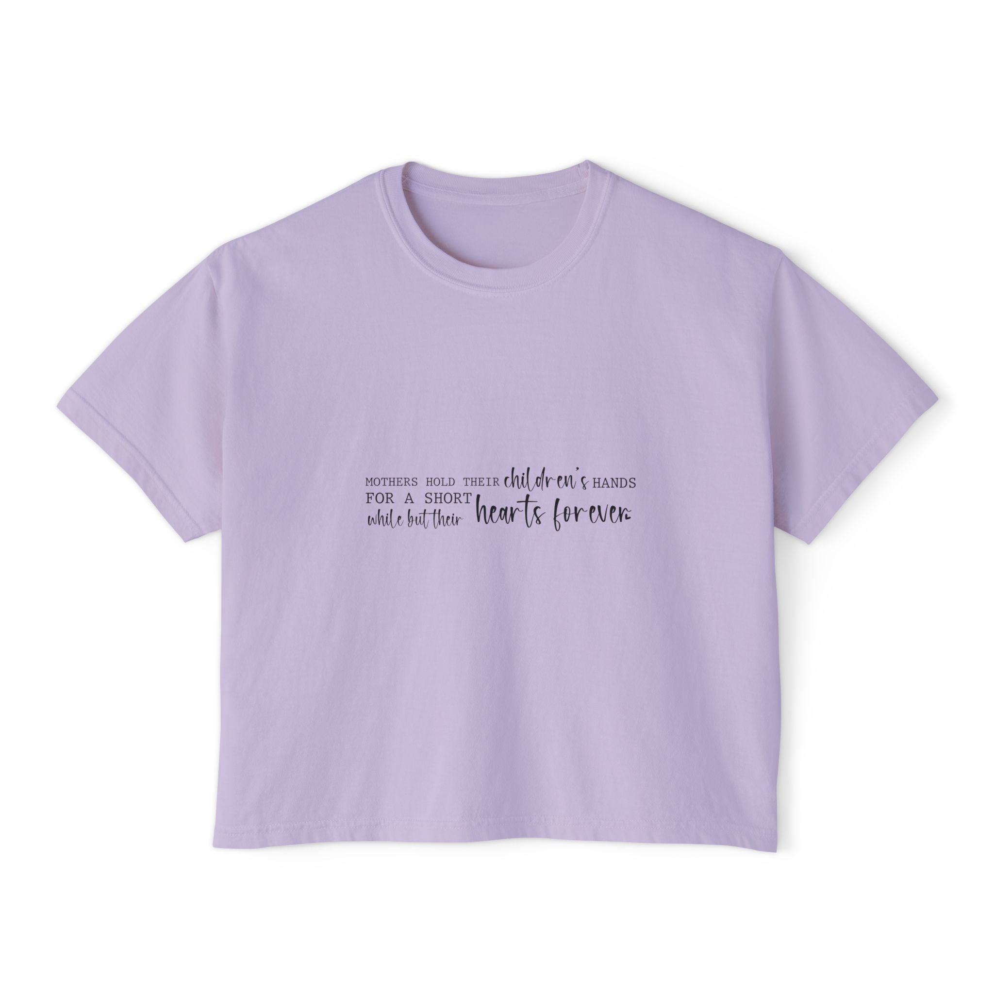 Women's Boxy Tee — Subtle Handwritten Quote Cropped Tee